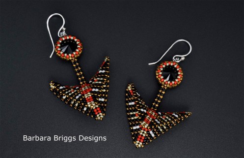 geometric-warped-square-arrow-drop-earrings-signed-pair